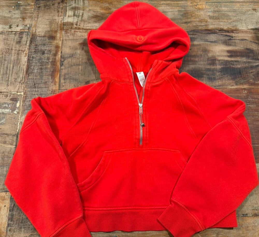 Lululemon Scuba Quarter Zip Hoodie Women’s XS/S Orange Red Pullover